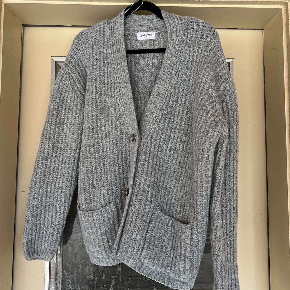 Carly Jean Los Angeles Gray Cardigan